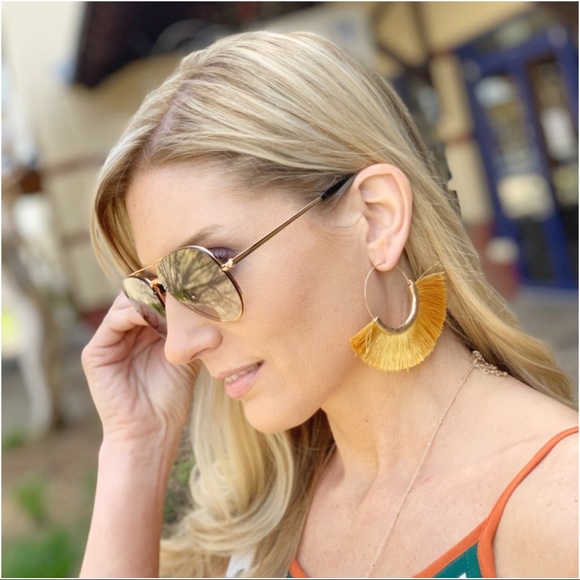 Infinity Raine Jewelry - ✨RESTOCKED✨Mustard fanned fringe earrings
